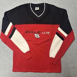 Vintage Chase Dale Earnhardt Jr. Budweiser Racing NASCAR Red Sweatshirt Size M